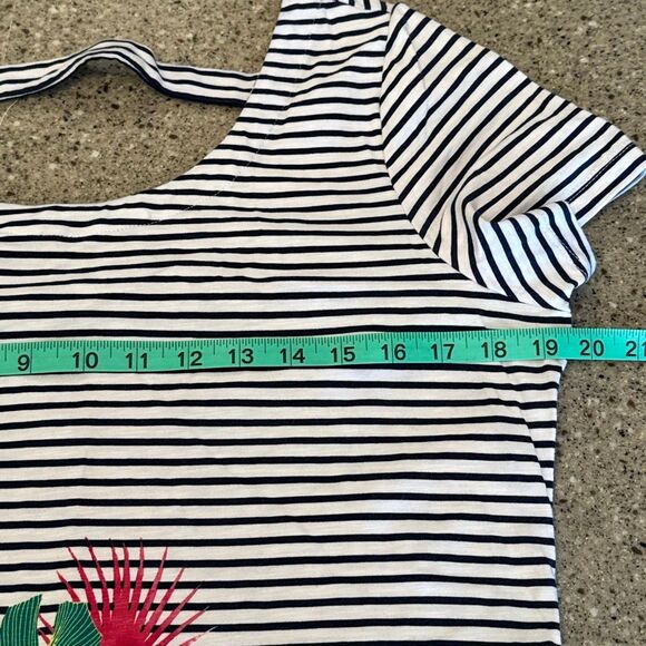 TOMMY BAHAMA Striped Floral Sunset Shadow T-Shirt Short Sleeve Dress - Picture 8 of 10